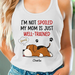 Ma mère est bien dressée ! Débardeur dos nageur personnalisé pour chien ! Cadeau pour les propriétaires et les amoureux des animaux.