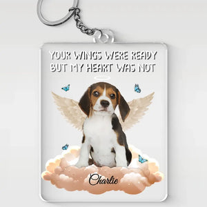 Porte-clés personnalisé en acrylique avec photo « Je te garderai dans mon cœur pour toujours » - Cadeau de condoléances pour les propriétaires d'animaux et les amoureux des animaux
