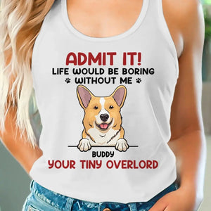 La vie serait ennuyeuse sans moi ! Débardeur et t-shirt dos nageur personnalisés pour chiens et chats. Cadeau idéal pour les vacances d'été, pour les propriétaires et les amoureux des animaux.