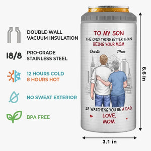 Félicitations pour votre papa ! Gobelet isotherme 4 en 1 personnalisé pour la famille - Cadeau pour fils et petit-fils