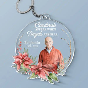 Porte-clés personnalisé en acrylique avec photo « Nous nous séparons seulement pour nous revoir » - Cadeau de condoléances pour les membres de la famille