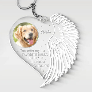 Porte-clés personnalisé en acrylique avec photo « Vous appartenez toujours à nous » - Cadeau de condoléances pour les membres de la famille, les propriétaires d'animaux et les amoureux des animaux