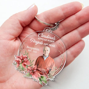 Porte-clés personnalisé en acrylique avec photo « Nous nous séparons seulement pour nous revoir » - Cadeau de condoléances pour les membres de la famille