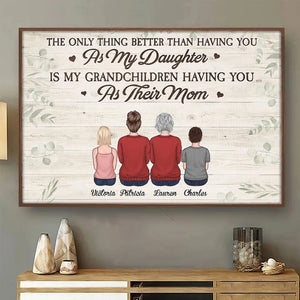 J'ai tellement de toi dans mon cœur - Affiche horizontale personnalisée pour la famille - Cadeau pour fille, fils