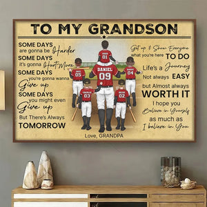 Certains jours seront plus difficiles - Affiche horizontale personnalisée pour la famille - Cadeau pour les membres de la famille, les amateurs de sport et les sportifs