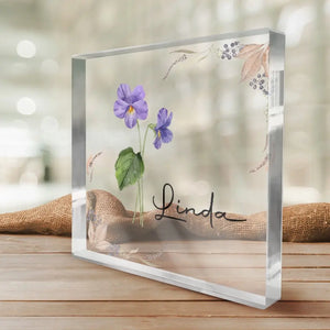 Fleurissez où vous êtes planté - Plaque acrylique carrée personnalisée pour meilleure amie - Cadeau de mariage, cadeau de demoiselle d'honneur pour meilleures amies, meilleures amies, sœurs