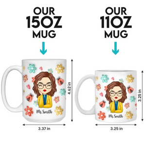 Toutes les petites raisons me font aimer mon travail - Mug personnalisé effet gonflé 3D pour enseignant - Cadeau pour enseignant