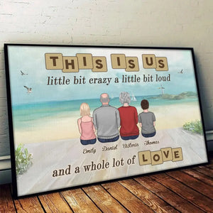 Ma famille me fait sentir aimée - Affiche horizontale personnalisée pour la famille - Cadeau pour les membres de la famille