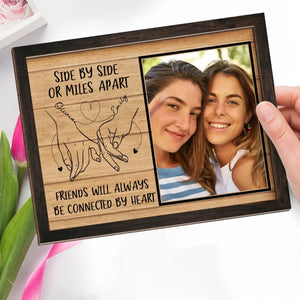Plaque en bois personnalisée à 2 couches avec support - Cadeau pour meilleures amies, meilleures amies, sœurs