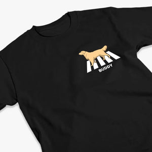 T-shirt unisexe personnalisé « The Walking Dad » avec imprimé chien, dos et devant – Cadeau pour les propriétaires et les amoureux des animaux