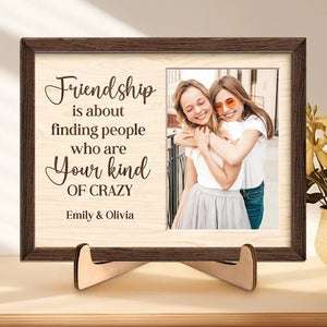 Plaque en bois personnalisée à 2 couches avec support pour photos d'amis, BFF et sœurs. Cadeau pour les meilleures amies, les meilleures amies et les sœurs.