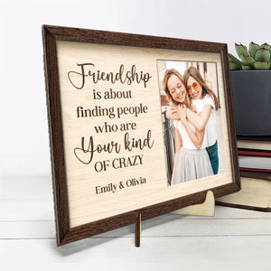 Plaque en bois personnalisée à 2 couches avec support pour photos d'amis, BFF et sœurs. Cadeau pour les meilleures amies, les meilleures amies et les sœurs.