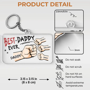 Papa est mon meilleur ami - Porte-clés personnalisé en acrylique de forme personnalisée - Cadeau pour papa, grand-père