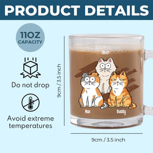 Quel plus beau cadeau que l'amour d'un chat ? Mug en verre personnalisé avec chat. Cadeau pour les propriétaires et les amoureux des animaux.