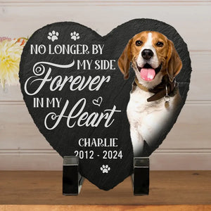 Photo personnalisée « Toujours dans mes pensées » - Pierre commémorative personnalisée en forme de cœur - Cadeau de condoléances pour les propriétaires et les amoureux des animaux