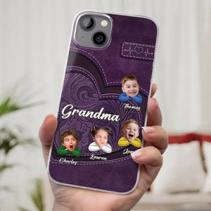 Photo personnalisée « Mes personnes préférées m'appellent grand-mère » - Coque de téléphone transparente personnalisée pour famille - Cadeau pour maman et grand-mère