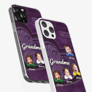 Photo personnalisée « Mes personnes préférées m'appellent grand-mère » - Coque de téléphone transparente personnalisée pour famille - Cadeau pour maman et grand-mère