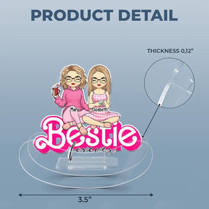 Besties Forever - Support à secouer personnalisé en acrylique - Cadeau pour meilleures amies, meilleures amies, sœurs