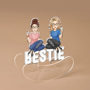 Support à secouer personnalisé en acrylique « Friends Forever » – Cadeau pour meilleures amies, meilleures amies et sœurs