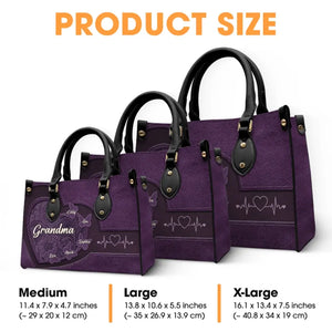 Le bonheur d'être grand-mère - Sac à main en cuir personnalisé pour la famille - Cadeau pour maman et grand-mère