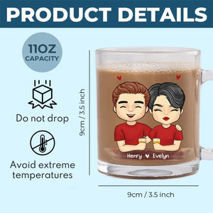 Tasse en verre personnalisée « Plus chaud que ce café » pour couple – Cadeau pour mari et femme, anniversaire