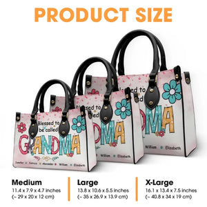 Heureux d'être appelé Grand-mère - Sac à main en cuir personnalisé pour la famille - Cadeau pour maman, grand-mère
