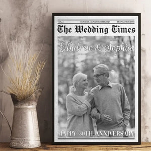 Photo personnalisée embrassant le voyage de la vie, main dans la main - Affiche verticale personnalisée pour couple - Cadeau pour mari et femme, anniversaire