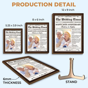 Photo personnalisée « Retomber amoureux » – Plaque en bois personnalisée à 2 couches avec support pour couple – Cadeau pour mari et femme, anniversaire