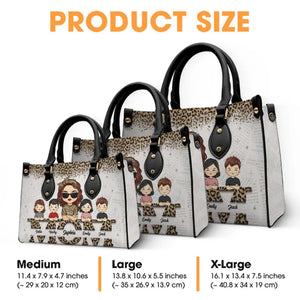 Les grands-mères sont des mamans avec beaucoup de glaçage - Sac à main en cuir personnalisé pour la famille - Cadeau pour maman, grand-mère