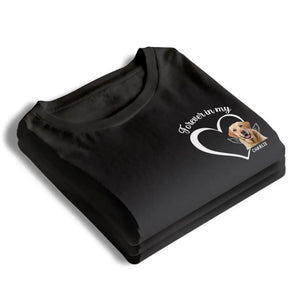 Photo personnalisée : plus à mes côtés, mais pour toujours dans mon cœur ! T-shirt unisexe personnalisé, sweat à capuche, cadeau de condoléances pour les propriétaires et les amoureux des animaux.