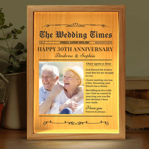 Photo personnalisée « Nous sommes plus vivants quand nous sommes amoureux » - Cadre photo personnalisé pour couple, boîte lumineuse - Cadeau pour mari et femme, anniversaire
