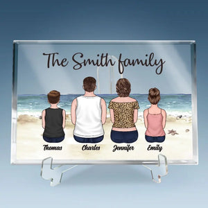 Objectifs de l'équipe de plage - Plaque rectangulaire en acrylique personnalisée pour la famille - Cadeau pour les membres de la famille