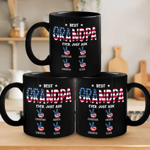 Meilleur grand-père de tous les temps - Mug noir personnalisé pour la famille - Cadeau pour papa et grand-père