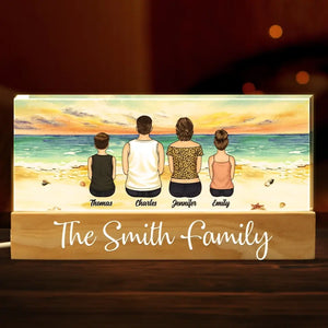 L'été est le moment idéal pour se retrouver en famille - Veilleuse LED 3D personnalisée en acrylique avec lettres - Cadeau pour les membres de la famille