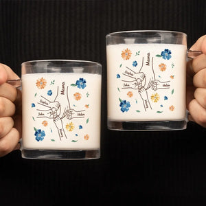 Tout amour commence et finit là-bas - Tasse en verre personnalisée pour la famille - Cadeau pour maman, grand-mère