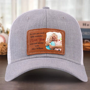 Photo personnalisée « Je t'aime maintenant et toujours » - Chapeau en cuir personnalisé pour couple - Cadeau pour mari et femme, anniversaire