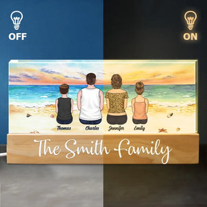 L'été est le moment idéal pour se retrouver en famille - Veilleuse LED 3D personnalisée en acrylique avec lettres - Cadeau pour les membres de la famille