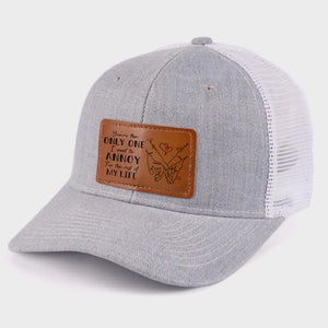 Un seul m'ennuie ! - Chapeau personnalisé en cuir avec patch - Cadeau pour mari et femme, anniversaire