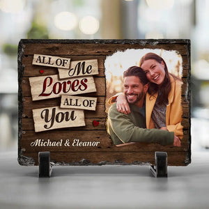 Photo personnalisée « Tout de moi, tout de toi » – Pierre rectangulaire personnalisée avec support pour couple – Cadeau pour mari et femme, anniversaire