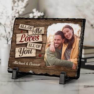 Photo personnalisée « Tout de moi, tout de toi » – Pierre rectangulaire personnalisée avec support pour couple – Cadeau pour mari et femme, anniversaire