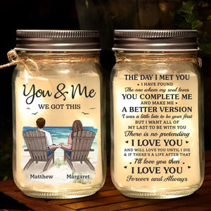 J'ai trouvé celui que mon âme aime - Lampe personnalisée en pot Mason pour couple - Cadeau pour couple, mari et femme, anniversaire