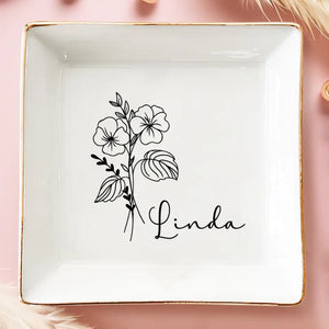 Une fleur s'épanouit pour sa propre joie - Plat à bijoux personnalisé Bestie - Cadeau pour meilleures amies, meilleures amies, sœurs