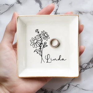 Une fleur s'épanouit pour sa propre joie - Plat à bijoux personnalisé Bestie - Cadeau pour meilleures amies, meilleures amies, sœurs