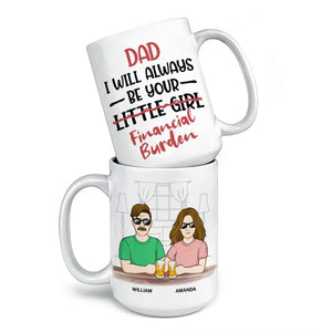 Je serai toujours ta petite fille - Tasse personnalisée familiale - Cadeau pour papa, grand-père