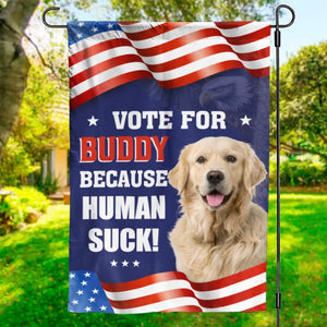 Photo personnalisée : nous sommes tous d'accord sur l'importance du vote - Drapeau personnalisé pour chien - Cadeau pour les propriétaires et les amoureux des animaux