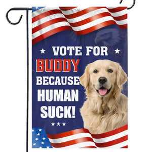 Photo personnalisée : nous sommes tous d'accord sur l'importance du vote - Drapeau personnalisé pour chien - Cadeau pour les propriétaires et les amoureux des animaux
