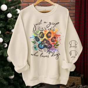 Quand j'avais besoin d'un coup de main, j'ai trouvé une patte - Sweat-shirt unisexe personnalisé pour chien et chat avec motif sur la manche - Cadeau pour propriétaires d'animaux et amoureux des animaux