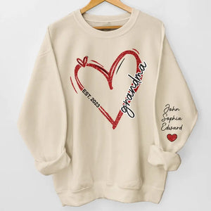 Grandma Vibes Only - Sweat-shirt unisexe personnalisé avec motif sur la manche - Cadeau pour maman et grand-mère