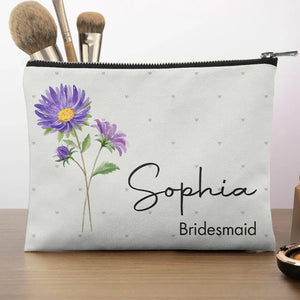 Blooming With Beauty - Trousse de maquillage personnalisée pour meilleure amie - Cadeau de mariage, cadeau de demoiselle d'honneur pour meilleures amies, meilleures amies, sœurs