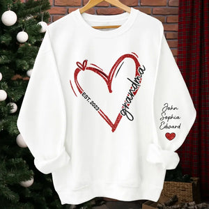 Grandma Vibes Only - Sweat-shirt unisexe personnalisé avec motif sur la manche - Cadeau pour maman et grand-mère